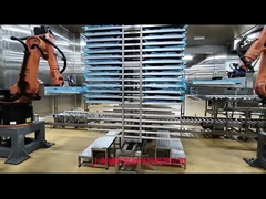 床に装着された産業用ロボットセル 2033mm 広さ 665kg 体重